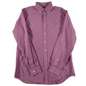 Vineyard Vines Slim Fit Tucker Shirt Pink Gingham Check Mens Medium